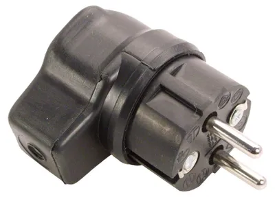 Produktbild von Dönges SCHUKO-Vollgummi-Winkelstecker, IP44, schwarz (SCHUKO®)
