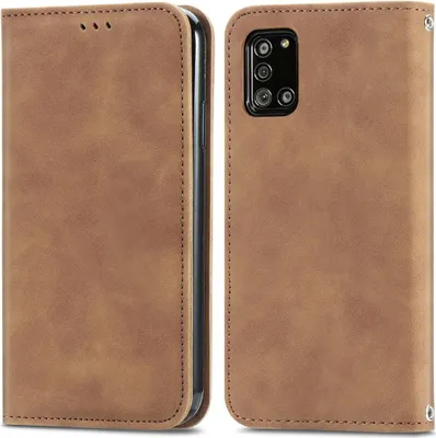 Produktbild von König Design Hülle kompatibel mit Samsung Galaxy A32 5G Kunstleder Handyhülle - Handy Case Braun