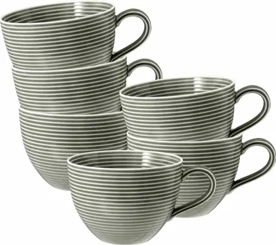 Produktbild von Seltmann Weiden Beat Perlgrau Milchkaffeeobertasse 0,35 l 6er Set