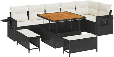 Produktbild von Gartensofa-set 9 pcs Schwarz Poly-Rattan