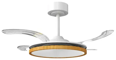 Obrázek produktu pro Stropní ventilátor s LED osvětlením – stropní ventilátor s lampou – 80W DC motor – dálkové ovládání – 6 rychlostí – stmívatelné – přírodní dřevo