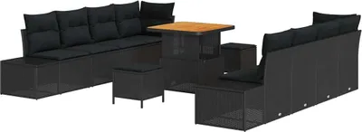 Produktbild von vidaXL Gartensofa-set Schwarz Poly Rattan