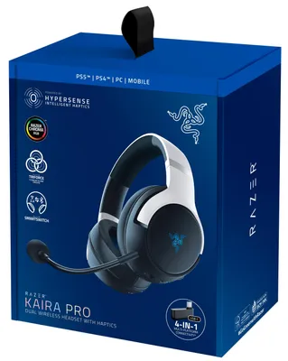 Produktbild von Razer Kaira Pro for PlayStation, Kabellos, Gaming, 20 - 20000 Hz, 368 g, Kopfhörer, Weiß