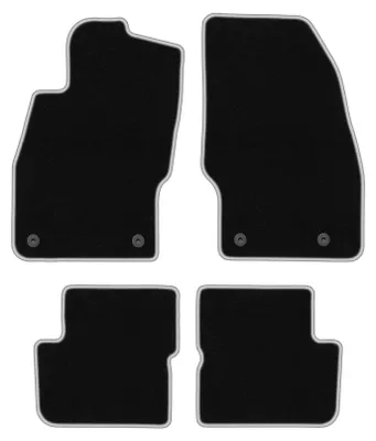 Produktbild von Fußmatten Automatten Velours Schwarz/Silber für Opel Corsa E 2015-2020 Set 4-tlg
