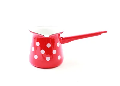 Obrázek produktu pro Džezva červená, puntík 11cm 0,7lt