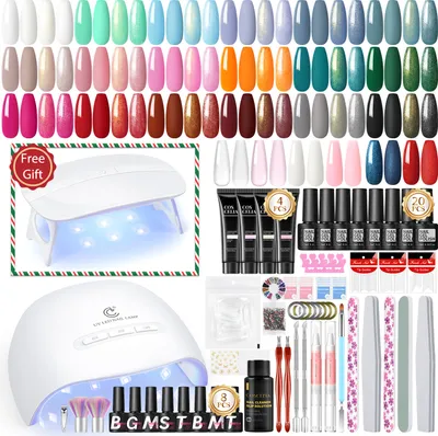 Produktbild von Gel-Nagellack-Kit COSCELIA 20 Farben Gel Nägel Selber 4 Farben Poly Nagel Gel Set mit 36W UV/LED Nagellampe Starter Kit mit Maniküre-Werkzeugen