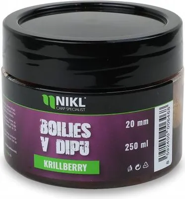 Zdjęcie produktu dla Nikl Boilies v dipu Krill Berry - 24mm, 250ml