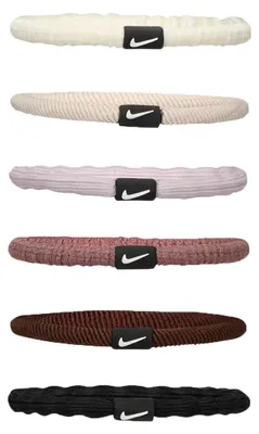 Image de Nike - Bandeau pour cheveux pour femme, extensible (lot de 6) PP13753 (taille unique) (marron/beige/rose)