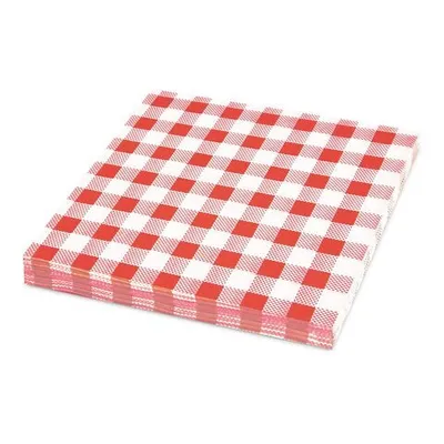 Produktbild von 2000x Servietten Prägeservietten 33 x 33 cm 1-lagig KARO rot