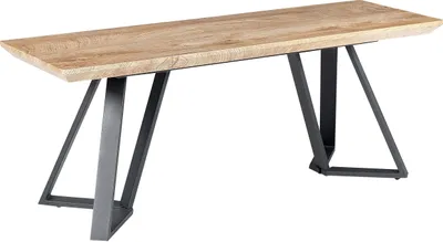 Produktbild von BELIANI Holzbank helles Holz und schwarze Metallbeine MDF Platte Esszimmer Flur Schlafzimmer Skandinavisch traditioneller Stil