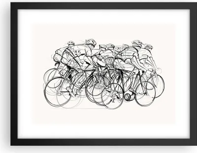 Produktbild von Gerahmtes Poster - Schwarzer Rahmen - Fahrrad Rennen Rad - 40x30 cm - Wand Bild - Wanddeko - Wandbilder - Kunstposter - Wandposter - Bilderrahmen - Bilder - Kunstdruck - Wandbild - P2BAA40x30-4122
