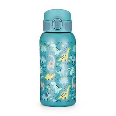 Produktbild von PETITE&MARS Kinder Thermosflasche 500 ml mit Trinkaufsatz (Blau / Dinosaurier)