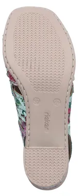 Produktbild von Rieker Damen Sandalette Hochfrontsandale Schaft Cut-Outs und Blockabsatz 64780, Größe:42 EU, Farbe:Grün