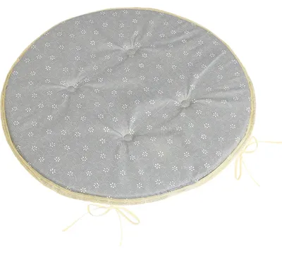Produktbild von Sitzkissen Adele rund glatt - Durchmesser 40 cm - Grau,Weiß