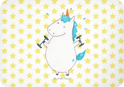Produktbild von Mr. & Mrs. Panda magnet Einhorn Fitness - Weiß - Geschenk, zettelhalter, Gym, haftmagnet, Kühlschrankmagnet, Abnehmen, Fitnessstudio, tafelmagnet, Sport, Unicorn
