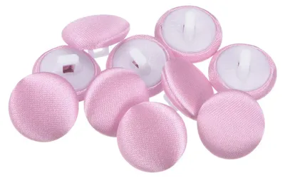 Stoffknöpfe 10 Stück 15 mm rosa runde Kunststoffknöpfe
