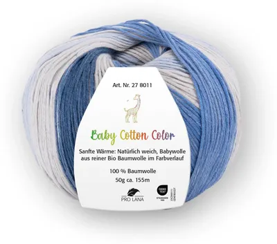 Produktbild von Pro Lana Baby Baumwolle COLOR & UNI (organic) 50g/155m Lauflänge, 100?% Baumwolle ( ), NS 3,0-3,5 color 05
