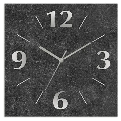 Produktbild von ARTland Wanduhr auf Alu Quarzuhr - silberne Zeiger Granitoptik Größe: 30x30 cm