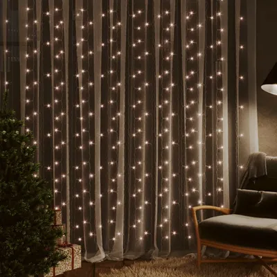 Zdjęcie produktu dla Kurtyna świetlna LED 3x3 m 300 LED ciepła biel 8 funkcji