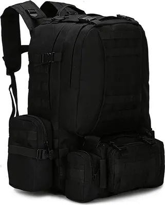 Image de 55L Sac à dos tactique Military Assault Pack Camping Randonnée Outdoor Voyage Sac à dos étanche Amovible,Noir