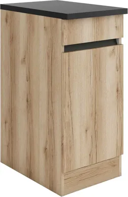 Produktbild von Küchen Unterschrank mit Arbeitsplatte Kaya U406-0+ in Wildeiche Nachbildung 40 cm breit