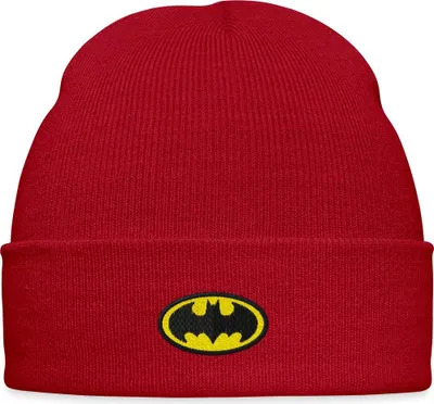 Produktbild von Spreadshirt DC Comics Batman Original Logo Stick Bestickte Wintermütze, One size, klassisch Rot