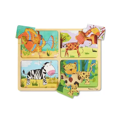 Immagine prodotto di Puzzle in legno Melissa, 4 immagini di animali, 41362