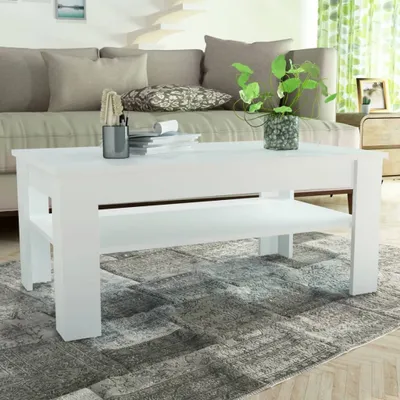 Produktbild von vidaXL Konferenčný stolík Drevo Materiál 110x65x48 cm Biely