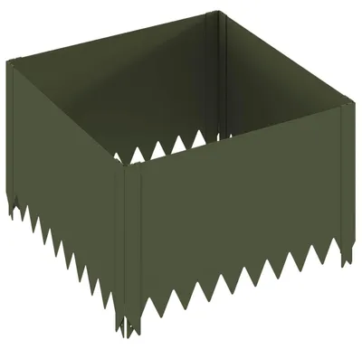 Imagen del producto de vidaXL Bordillo para césped, 60 x 60 x 35 cm, acero, color verde oliva