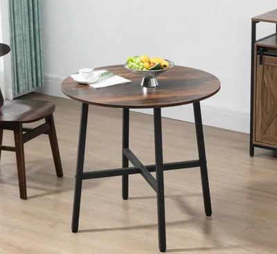 Produktbild von Esstisch,Moderner Küchentisch, Rustikales Design, Esszimmertisch Φ80 x 76 cm, Braun