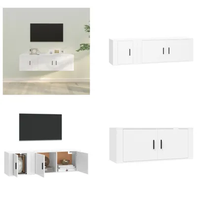 Produktbild von vidaXL 2 tlg. TV Schrank Set Weiß Holzwerkstoff - TV-Schrank-Set - TV-Schrank-Sets - TV-Schrank - TV-Ständer