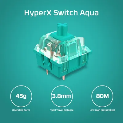 Zdjęcie produktu dla Alloy Origins PBT HX Aqua – mechaniczna klawiatura dla graczy, Pełnowymiarowy (100%), Przewodowa, USB, Mechaniczna, RGB LED, Czarny