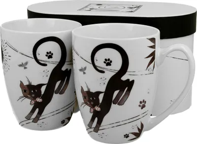 Produktbild von DUO ANIMALS 2er-Set Becher 380 ml CHARMING CATS New Bone China Porzellan