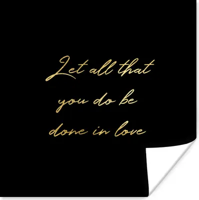 Produktbild von MuchoWow® Poster Zitate - Liebe - Gold - Schwarz 50x50 cm - Wohnzimmerdekoration