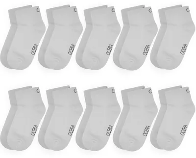 Produktbild von OCERA 10 Paar Kinder Kurzschaft Socken für Mädchen und Jungen - Weiß 27/30