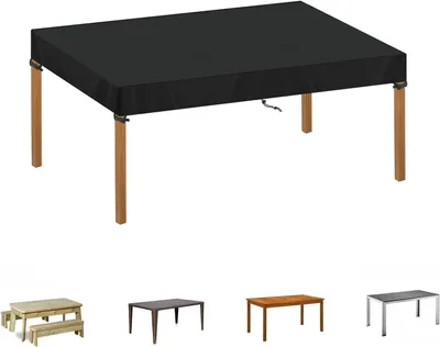 Produktbild von Garten Tisch Schutzhülle 420D Oxford Stoff, Wasserdicht, UV-beständig, 120 x 70 x 15 cm, Für Außenbereich