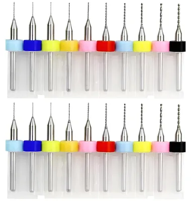 Produktbild von Micro Bohrer Set 20pcs, 0.1mm-1mm, Wolframstahl, fuer Leiterplatten, Glas