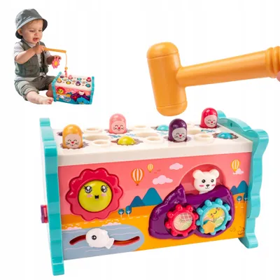 Produktbild von Interaktives Lernspielzeug für Kinder | Spielbecken mit Hammer und Klopfspiel | Fördert Motorik und Koordination