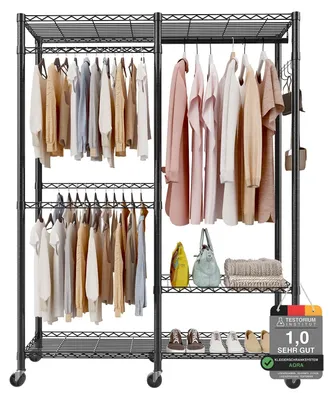 Obrázok produktu pre Omgoods – Stojan na oblečenie na kolieskach, výška 200 cm