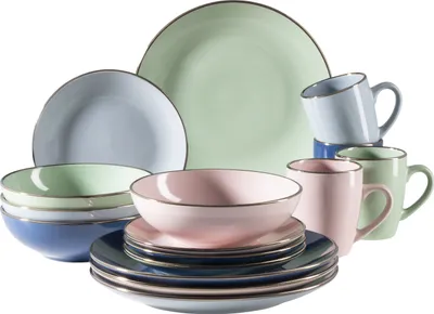 Produktbild von Kombiservice, Steinzeug Kombiservice, Steinzeug METALLIC RIM Mäser