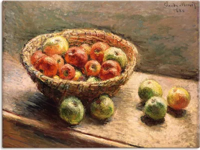 Produktbild von ARTland Leinwandbild Ein Korb mit Äpfeln. 1880 Größe: 120x90 cm