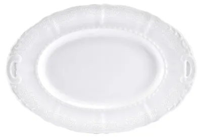 Produktbild von Ovale Schale, 36 cm, tschechisches Porzellan, Sonata, weiße Spitze, Leander