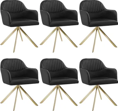 Produktbild von tectake® Samt-Drehstuhl Lona gepolstert 56 x 59 x 81 cm