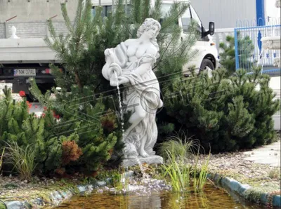 Zdjęcie produktu dla Figura ogrodowa "Frau Fontaine "140cm staw figura ludzie odlew kamienna dekoracja ogrodowa 101087
