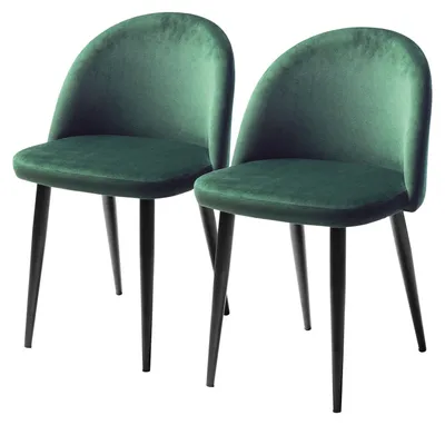 Produktbild von home24 Polsterstuhl - 2er-Set - Samt / Metall