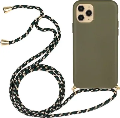 Produktbild von Hülle für Apple iPhone 12 Pro Max Handy Hülle Band Handykette Kordel Schnur Oliv Grün