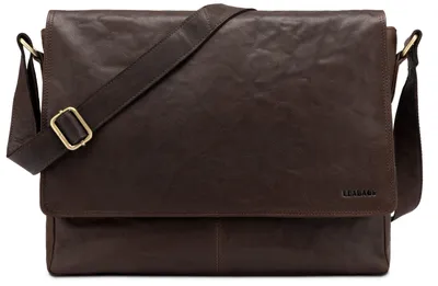 Produktbild von LEABAGS - Oxford - Leder Umhängetasche Herren & Damen I Messenger Bag mit Schultergurt I Echtleder -