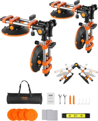 A product shot of two granite seam setters, a carrying bag, and various accessories, laid out on a white background.
