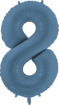 Immagine prodotto di Palloncino in foil numero "8", 86 cm, blu scuro