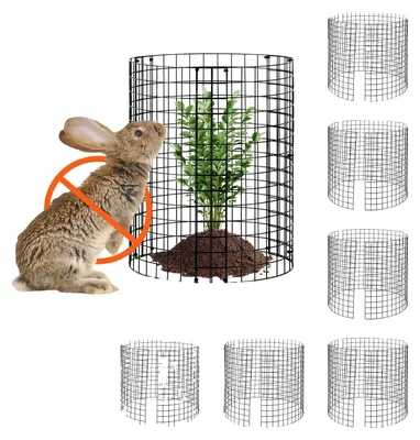 Obrázek produktu pro VEVOR 6ks ochrana rostlin před zvířaty, průměr 32 cm x výška 35 cm, ochrana rostlin z kuřecího drátu, klece na venkovní rostliny, květiny a zeleninu, chrání před králíky, slepicemi a veverkami, 18dílné kovové pletivo